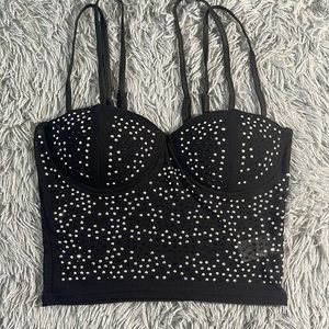 Studded Black Crop top💎